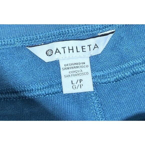 NWT Athleta Balance Wide Crop Pant Borealis Green Teal Blue Size Large Petite - Picture 6 of 9